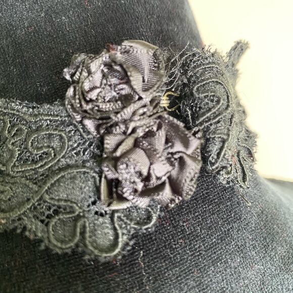 Kay Unger little black halter evening dress lace bodice size 8 - Picture 9 of 11